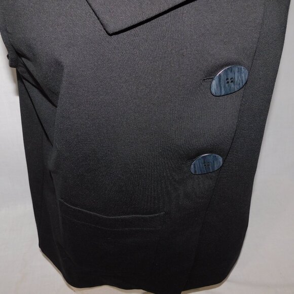 LIV by Habitat Womens Small Black Ponte Knit BROOKLYN Asymmetrical Vest - Picture 5 of 11